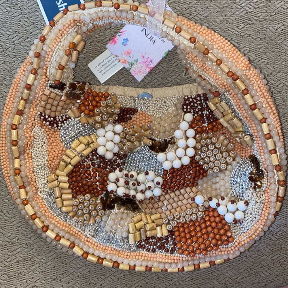 Brown beaded purse